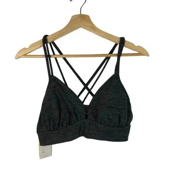 All In Motion Charcoal Gray Super Soft Low Support Strappy Athletic Sports Bra M - Picture 1 of 3